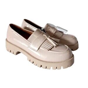Chunky Retro Y2K  Tassle Loafers  Cream Color Women's Size 7